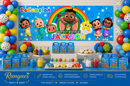 Cocomelon Birthday Banner | Cocomelon Birthday Party | Birthday Banner | Printed & Shipped