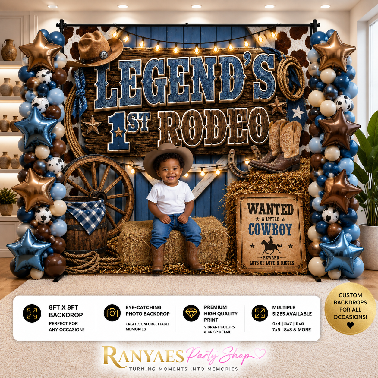 First Rodeo Party Backdrop | First Birthday Party| Birthday Backdrop | Rodeo First Birthday Backdrop