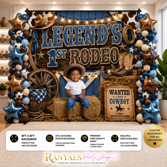 First Rodeo Party Backdrop | First Birthday Party| Birthday Backdrop | Rodeo First Birthday Backdrop