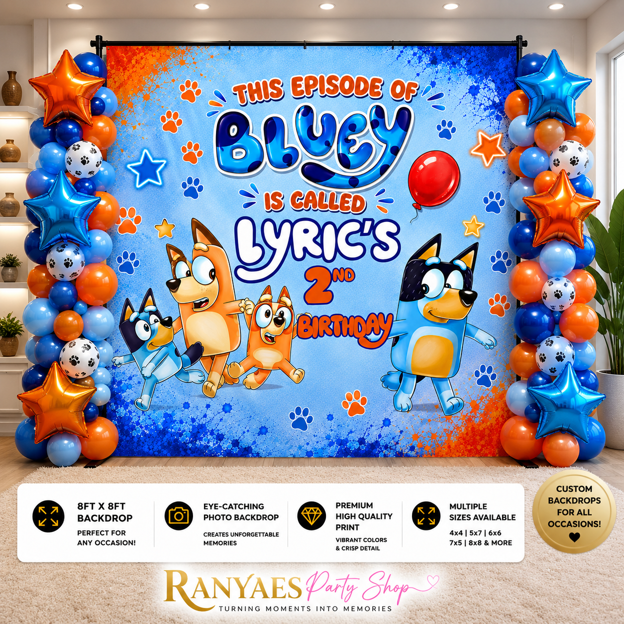 Bluey Backdrop | Bluey Birthday Banner | Bluey Birthday Backdrop | Bluey Birthday Party