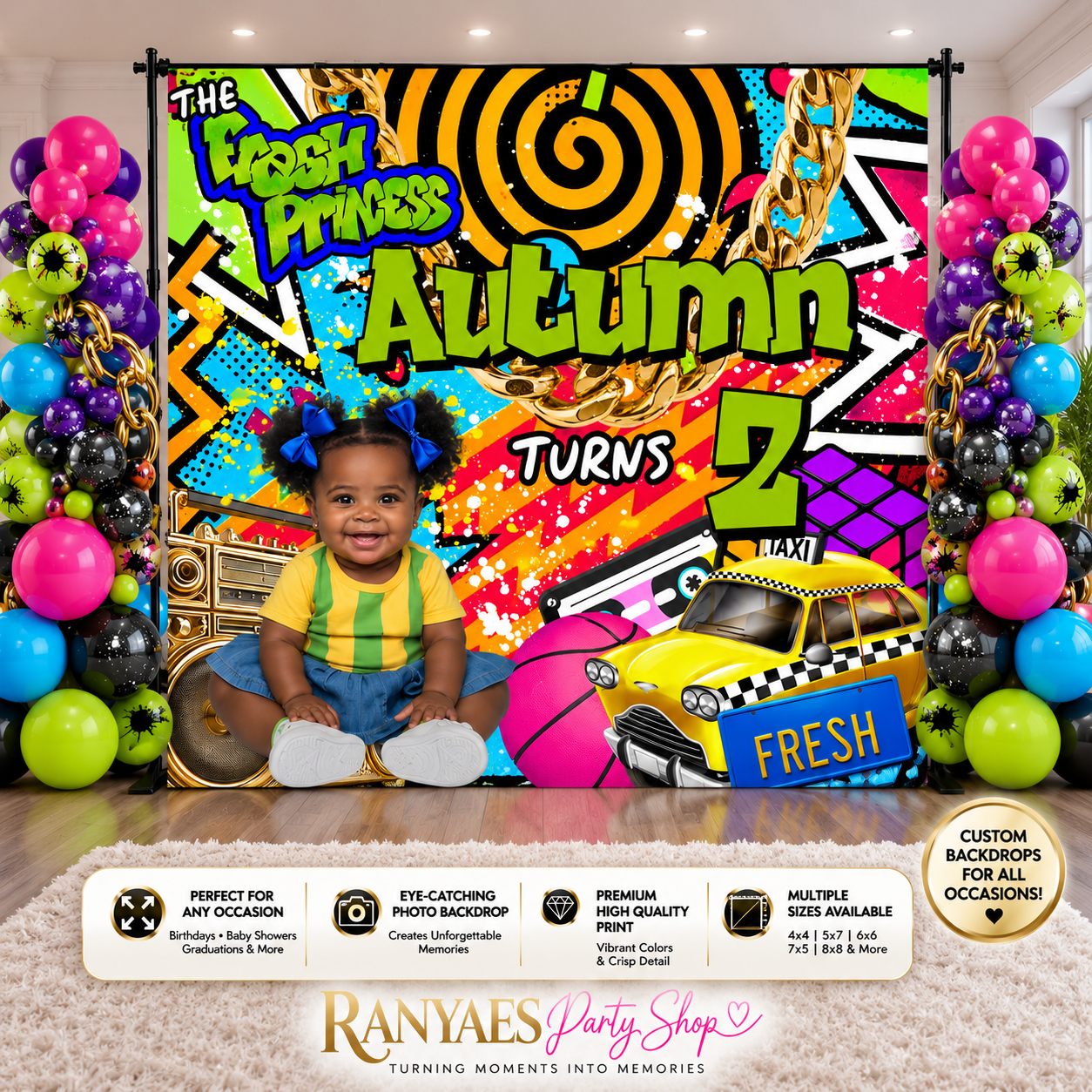 Fresh Princess Party Backdrop | Fresh Princess Party Banner | Party Backdrop | Birthday Backdrop