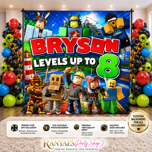 Roblox Backdrop | Roblox Party Backdrop | Birthday Backdrop | Party Backdrop | Party Banner