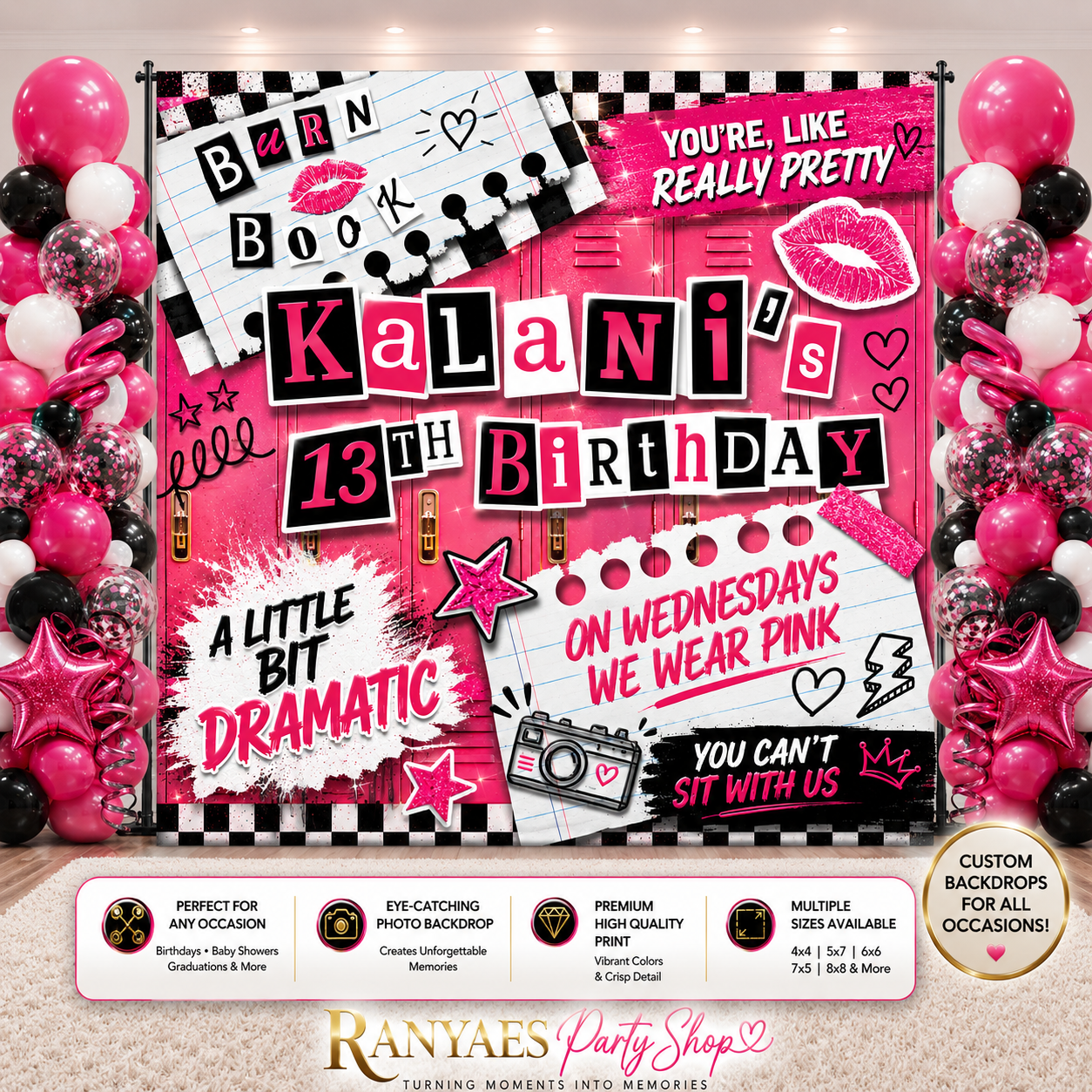 Mean Girls Birthday Backdrop | Mean Girls Banner | Mean Girls Party Decorations| Mean Girls| Backdrops | Banners