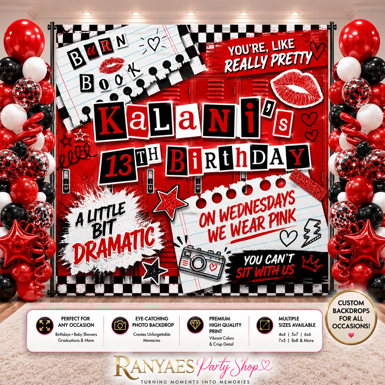 Mean Girls Birthday Backdrop | Mean Girls Banner | Mean Girls Party Decorations| Mean Girls| Backdrops | Banners