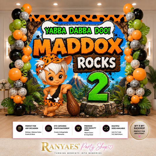 Bam Bam Backdrop | Bam Bam Banner | Bam Bam Birthday Party | Bam Bam Birthday Backdrop