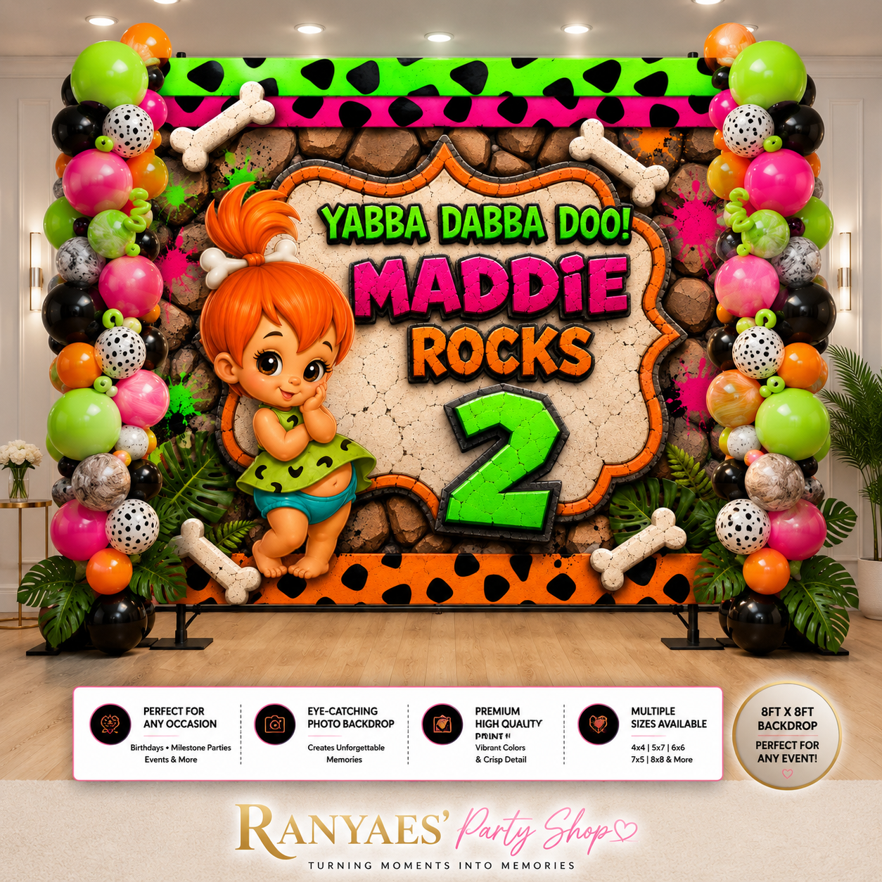 Pebbles Backdrop | Pebbles Banner | Pebbles Birthday Backdrop | Pebbles Party