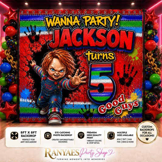 Chucky Backdrop | Chucky Child's Play Banner | Birthday Backdrop | Chucky Birthday Party