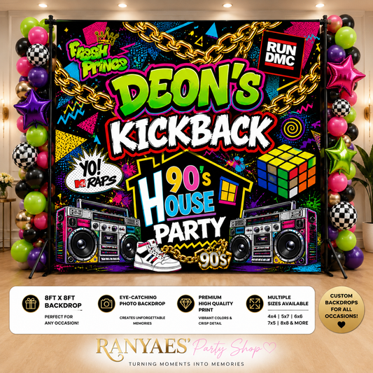 House Party Backdrop | 90's Party Banner | House Party Backdrop | Birthday Backdrop