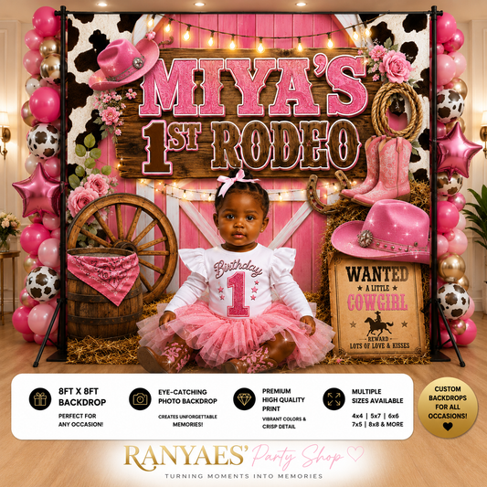 First Rodeo Party Backdrop | First Birthday Party| Birthday Backdrop | Rodeo First Birthday Backdrop