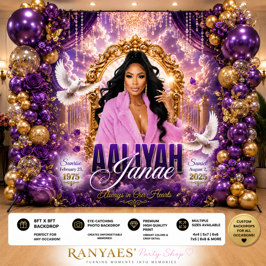 Memorial Backdrop | Celebration of Life Backdrop | Homegoing Backdrop | In Loving Memory Backdrop