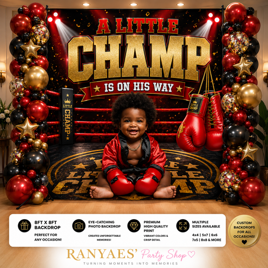 Little Champ Baby Shower Backdrop | Little Champ | Baby Shower Banner | Baby Shower Backdrop