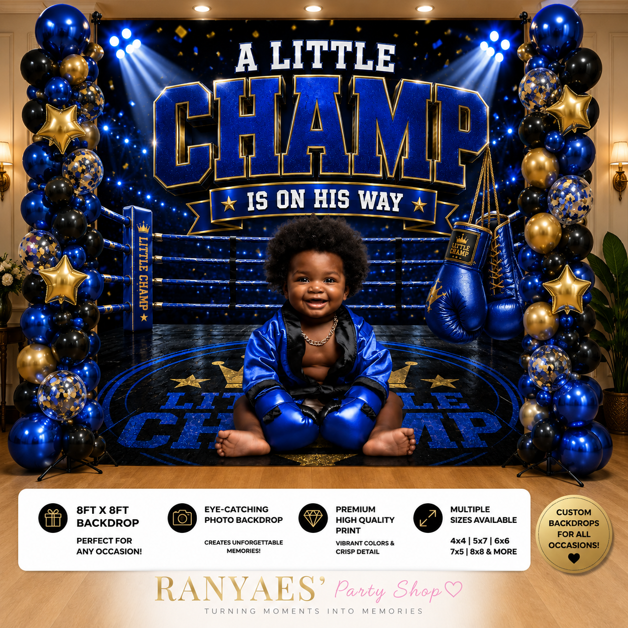 Little Champ Baby Shower Backdrop | Little Champ | Baby Shower Banner | Baby Shower Backdrop