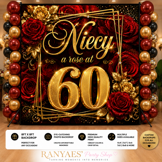 Birthday Backdrop | Milestone Birthday Party | 60th Birthday Backdrop | Backdrops | Banners
