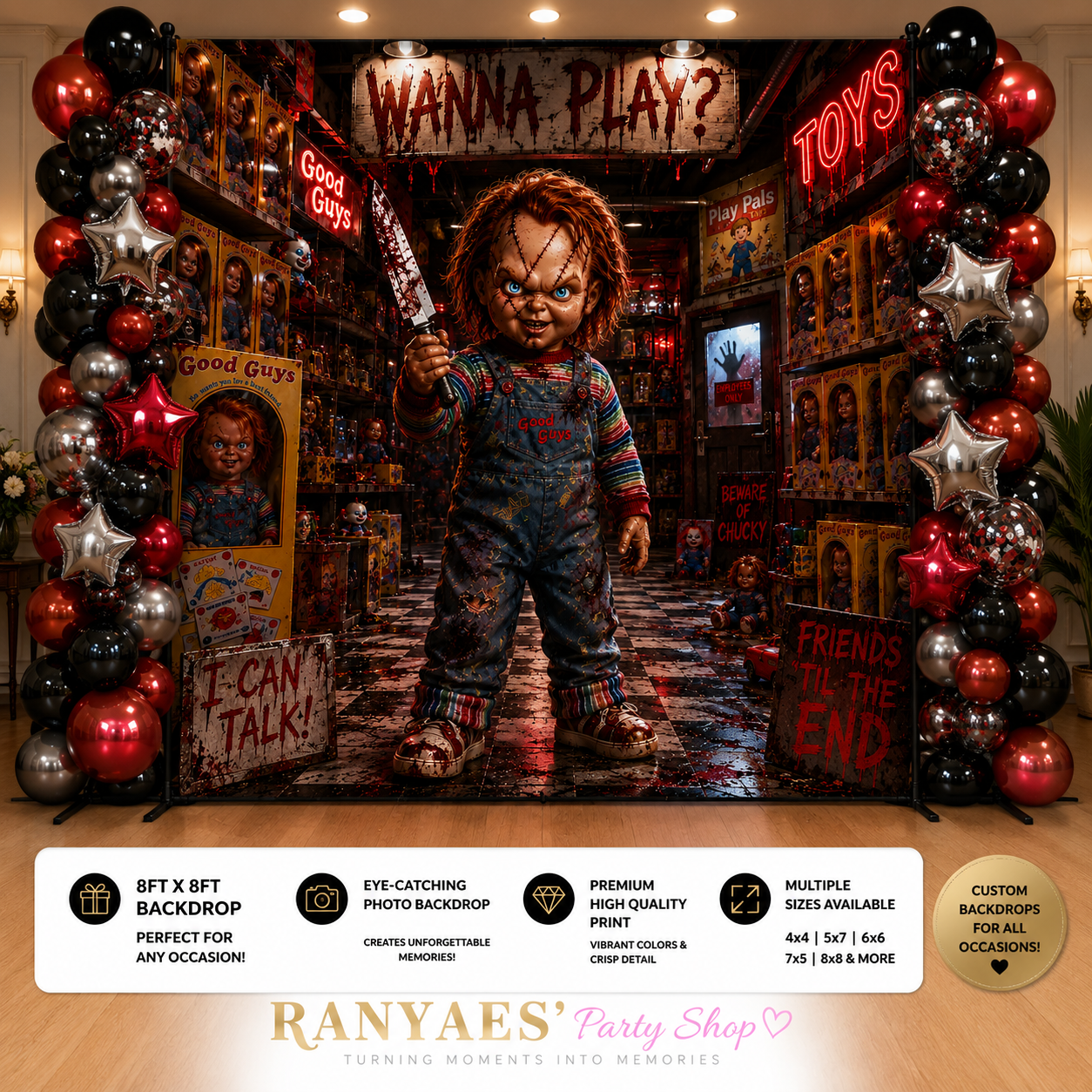 Halloween Horror Backdrop | Spooky Night Party Backdrop | Horror Movie Inspired Photo Booth Banner | Halloween Event Backdrop