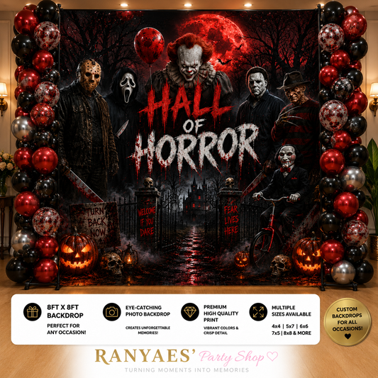 Halloween Horror Backdrop | Spooky Night Party Backdrop | Horror Movie Inspired Photo Booth Banner | Halloween Event Backdrop