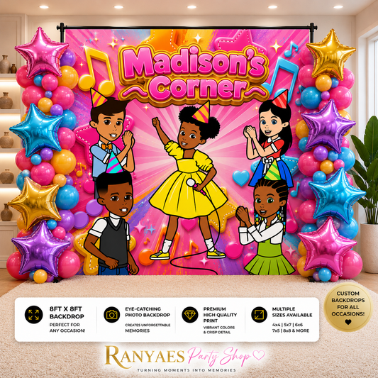 Gracie's Corner Backdrop | Girl's Birthday Banner | Birthday Backdrop | Gracie's Corner Birthday Party Decorations