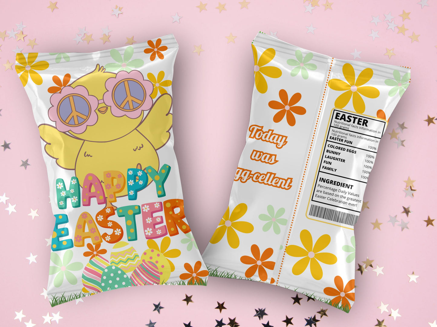 Easter Chip or Treat Bag Wrapper | Easter Basket Treats | Easter Party Favors | Instant Download | Digital File Only