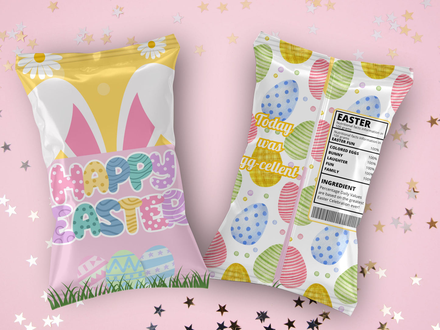 Easter Chip or Treat Bag Wrapper | Easter Basket Treats | Easter Party Favors | Instant Download | Digital File Only