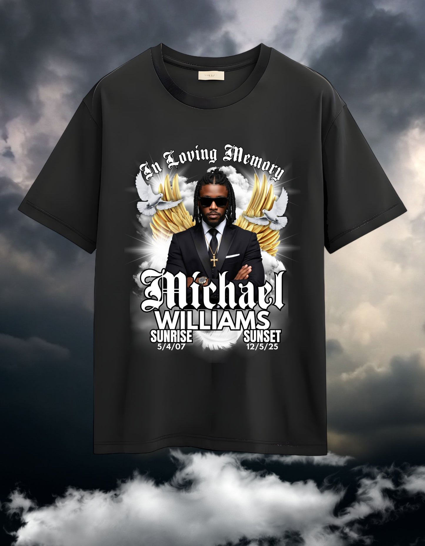 Black Theme Memorial Bundle | Funeral Program, Keychain, Button, Shirt Design| Edit with CANVA PRO | Digital Files