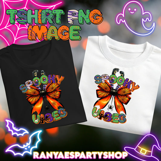 Spooky Vibes T-Shirt PNG  | Halloween T-Shirt PNG | PNG IMAGES | INSTANT DOWNLOAD | NOT EDITABLE | Digital File Only