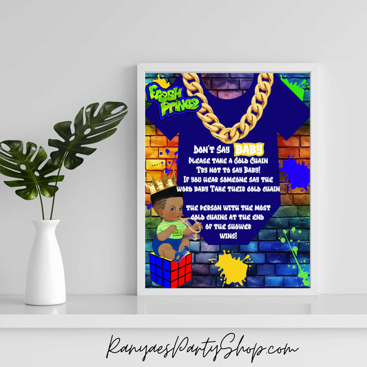 Fresh Prince Baby Shower Game | Don't Say Baby | Baby Shower Games | Fresh Prince Baby Shower | Instant Download