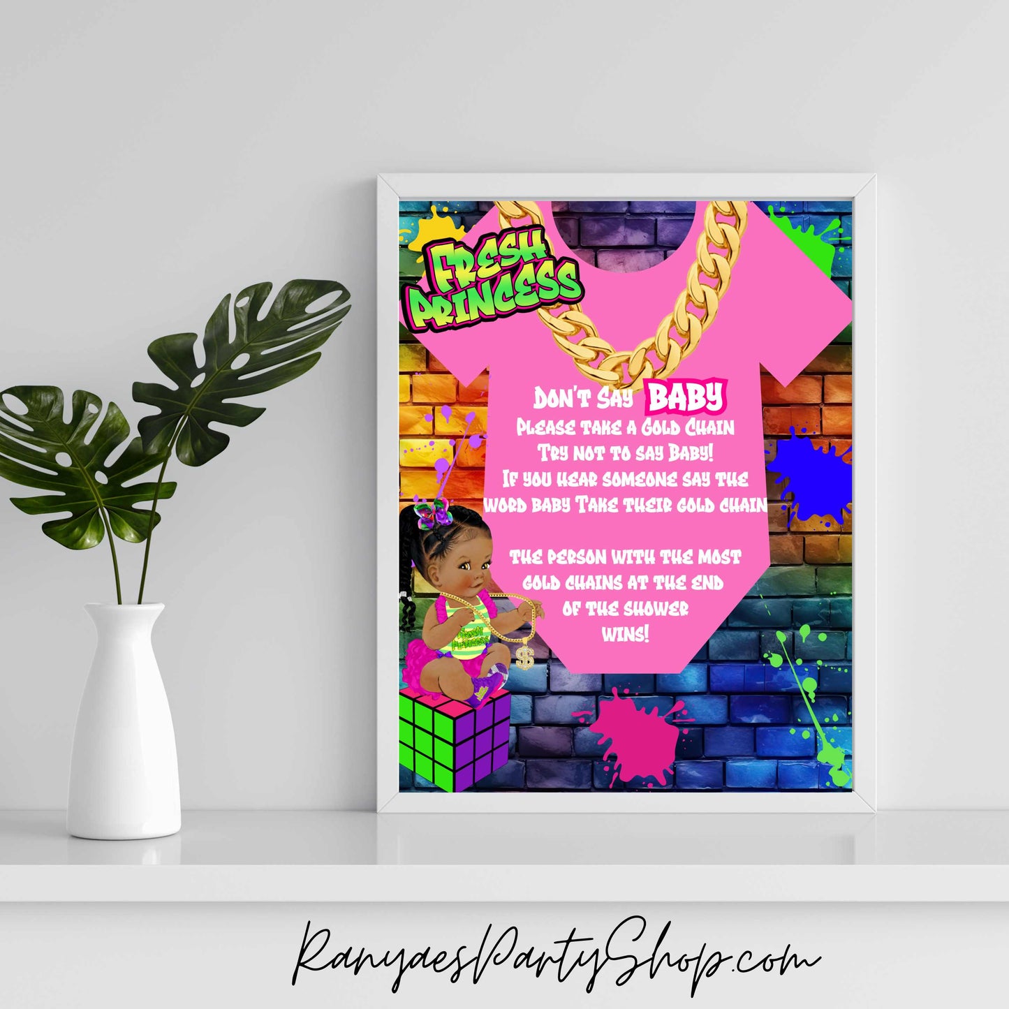 Fresh Princess Baby Shower Game | Don't Say Baby | Baby Shower Games | Fresh Princess Baby Shower | Instant Download