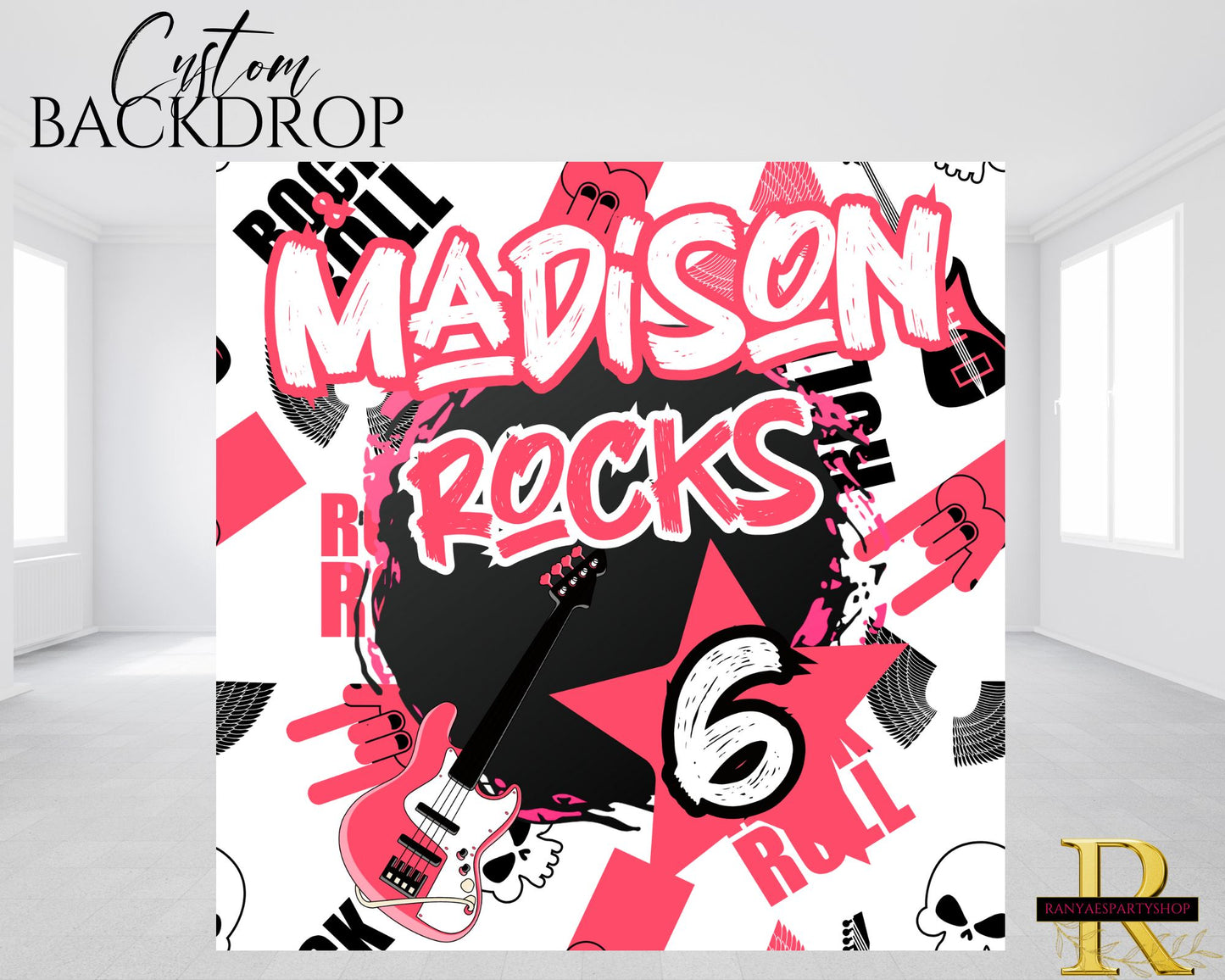 Rockstar Birthday Backdrop | Rockstar Party | Rockstar Party Decorations | Rockstar Party Banner |