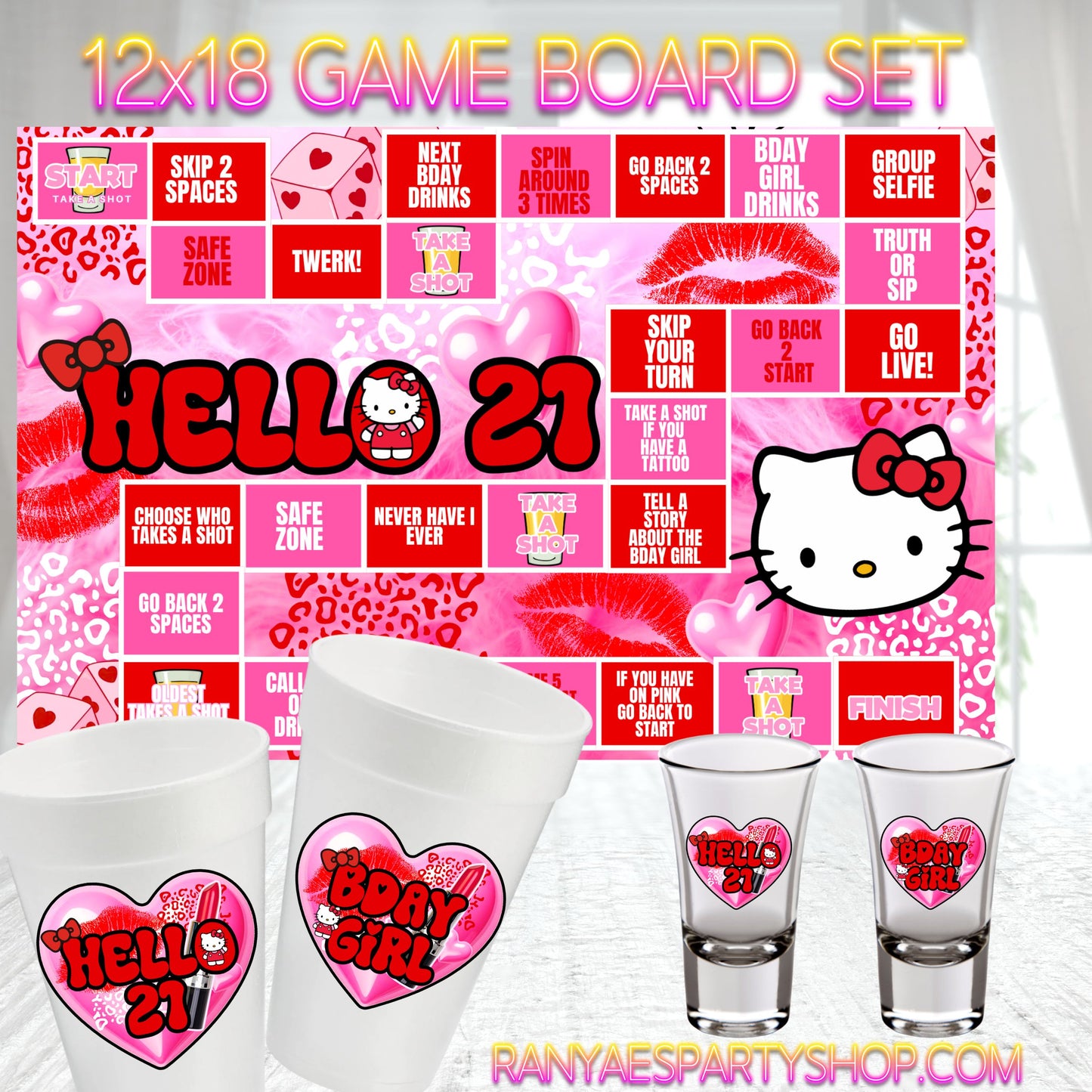 Birthday Game Board Sets | Party Game Boards | Adult Custom Party Items | 12x18 Game Board