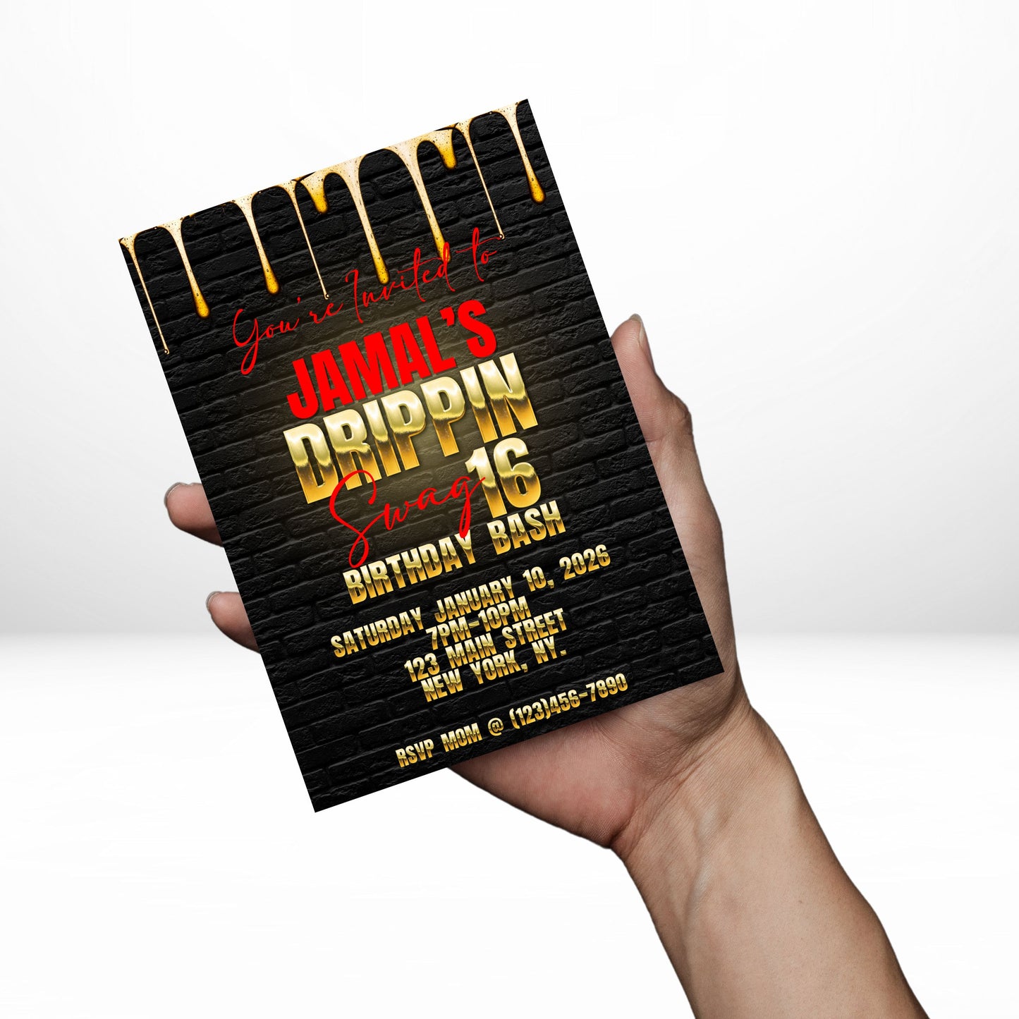 Drippin Swag  5x7 Digital Invitation | Swag Party Invite | Non Editable | Drippin Swag Birthday Party | Digital File Only