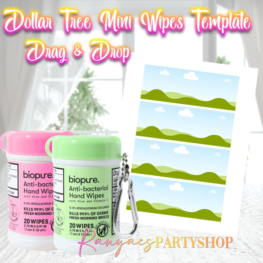 Dollar Tree Mini Hand Wipes Keychain Template | Drag & Drop Template | Edit with CANVA | Canva Templates | Digital File Only