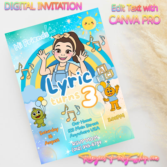 Ms. Rachel Boy 5x7 Digital Invitation | Ms. Rachel Boy Party Invite | Edit Text with CANVA PRO | Birthday Party Invitation | Digital File Only