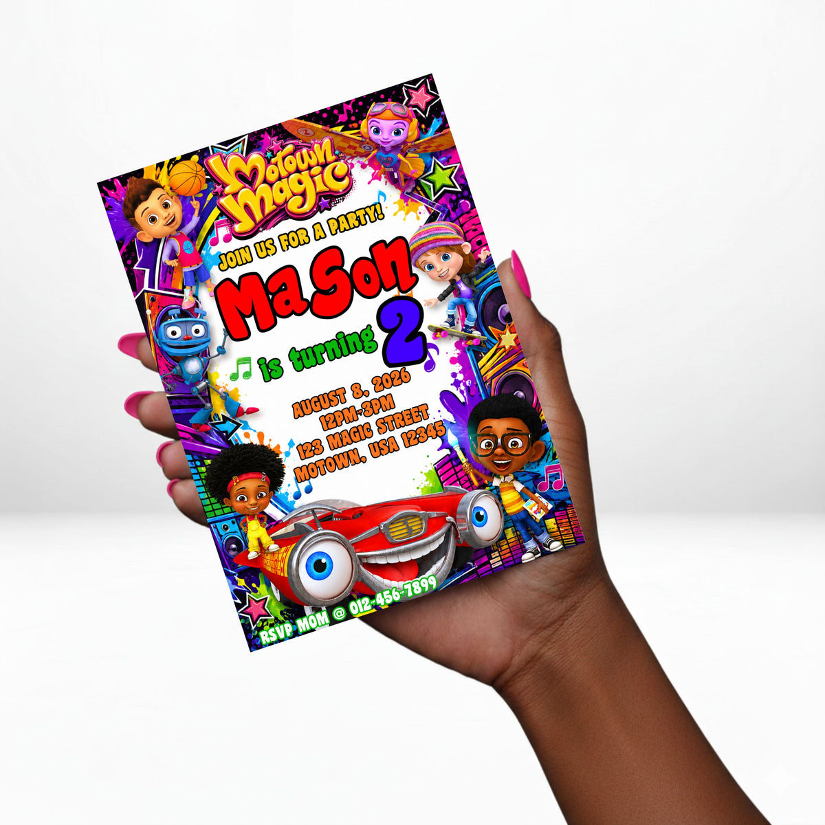 Motown Magic 5x7 Digital Invitation | Motown Magic Party Invite | Edit Text with Canva | Birthday Party Invitation | Digital File Only