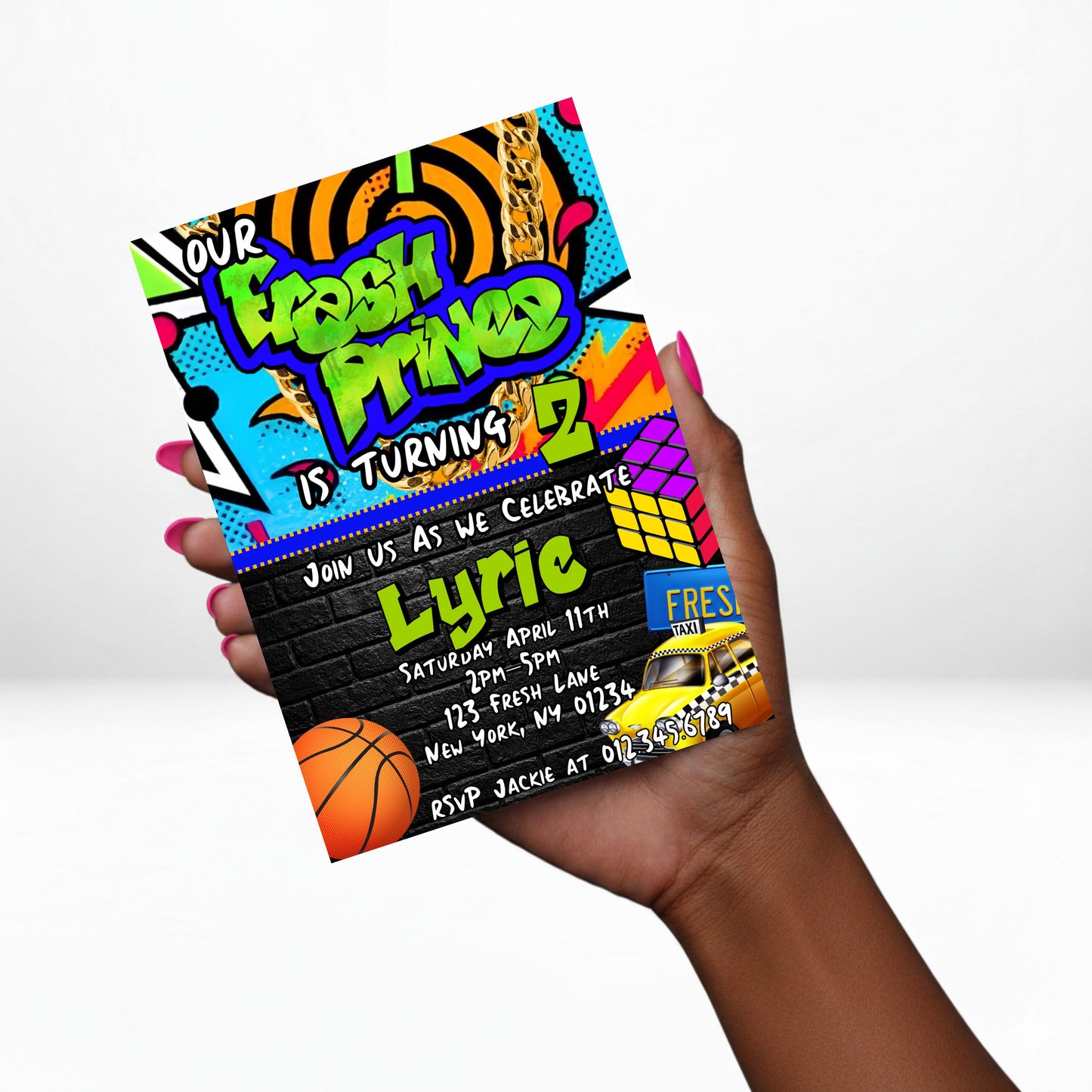 Fresh Prince Inspired Birthday Invitation | Editable Canva Template | Hip Hop Birthday Party Invite | Digital Download