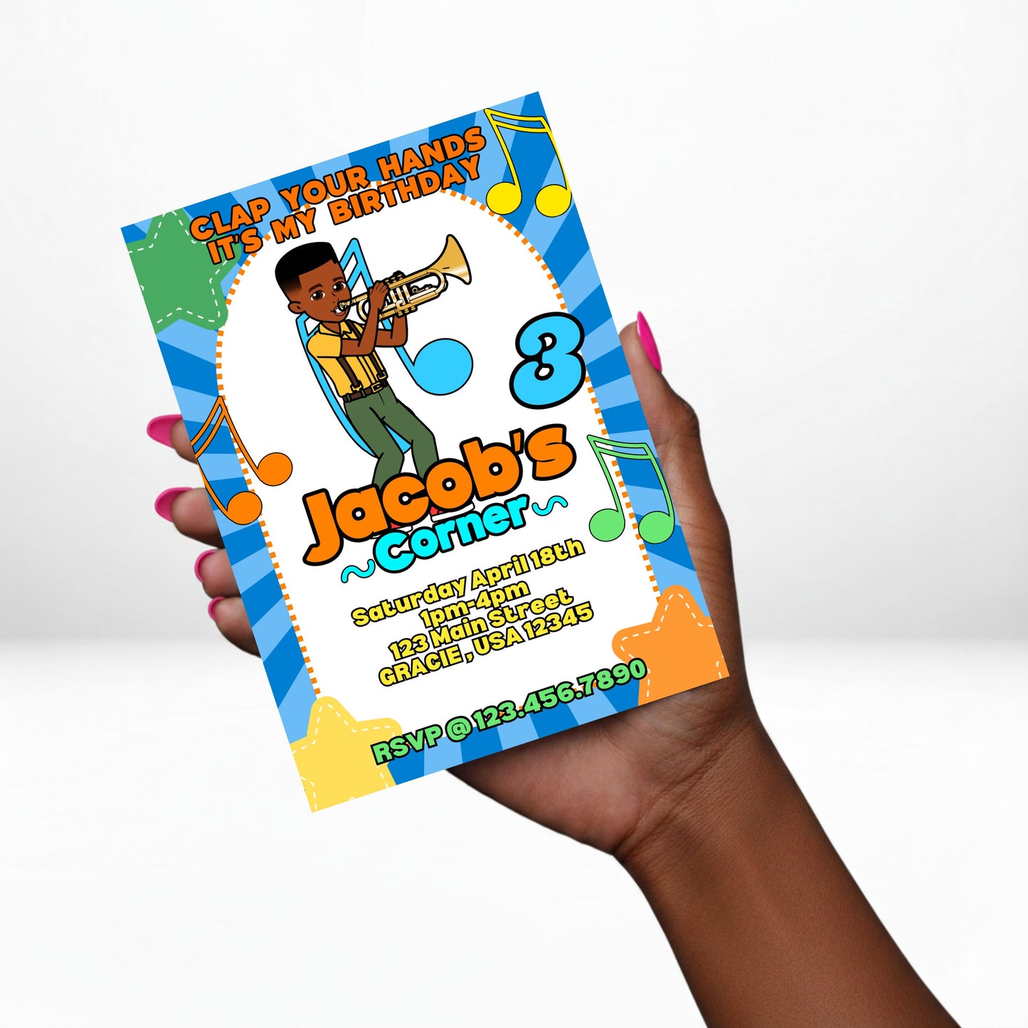 Gracie's Corner Boy 5x7 Digital Invitation | Gracie's Corner Birthday Invite | Edit Text with Canva | Digital File Only
