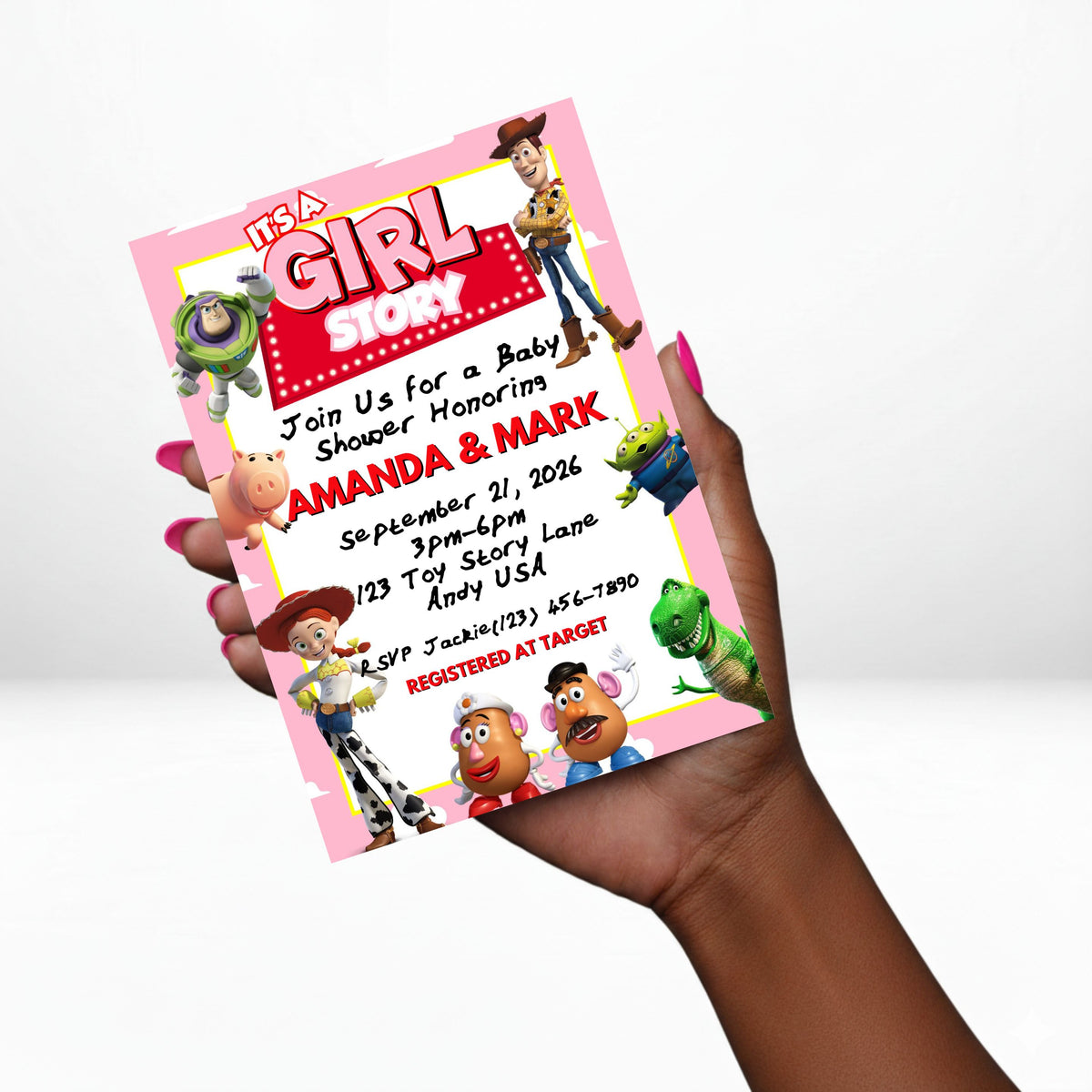 Girl Story 5x7 Digital Invitation | Girl Story Baby Shower Invite | Edit Text with Canva | Digital File Only