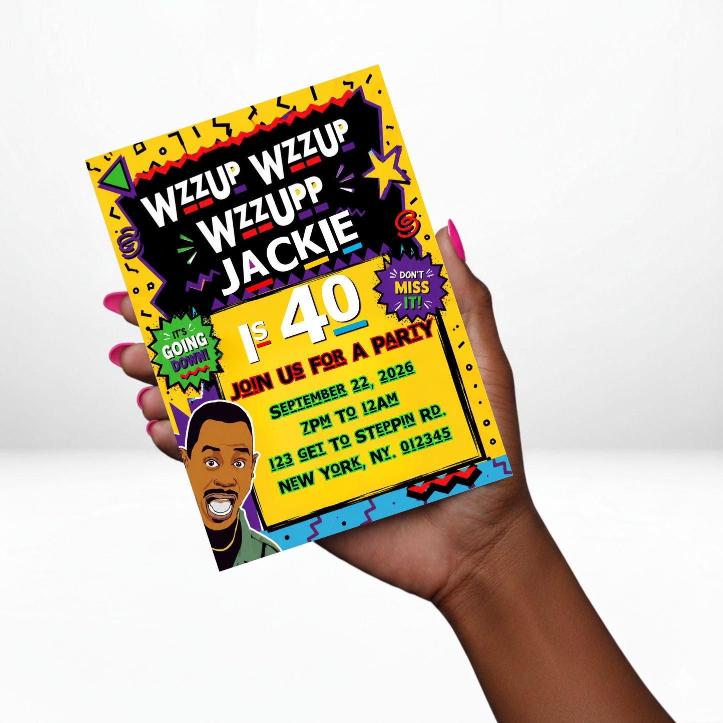 Martin 5x7 Digital Invitation | 90's Theme Birthday Invite | Edit Text with Canva | Digital File Only