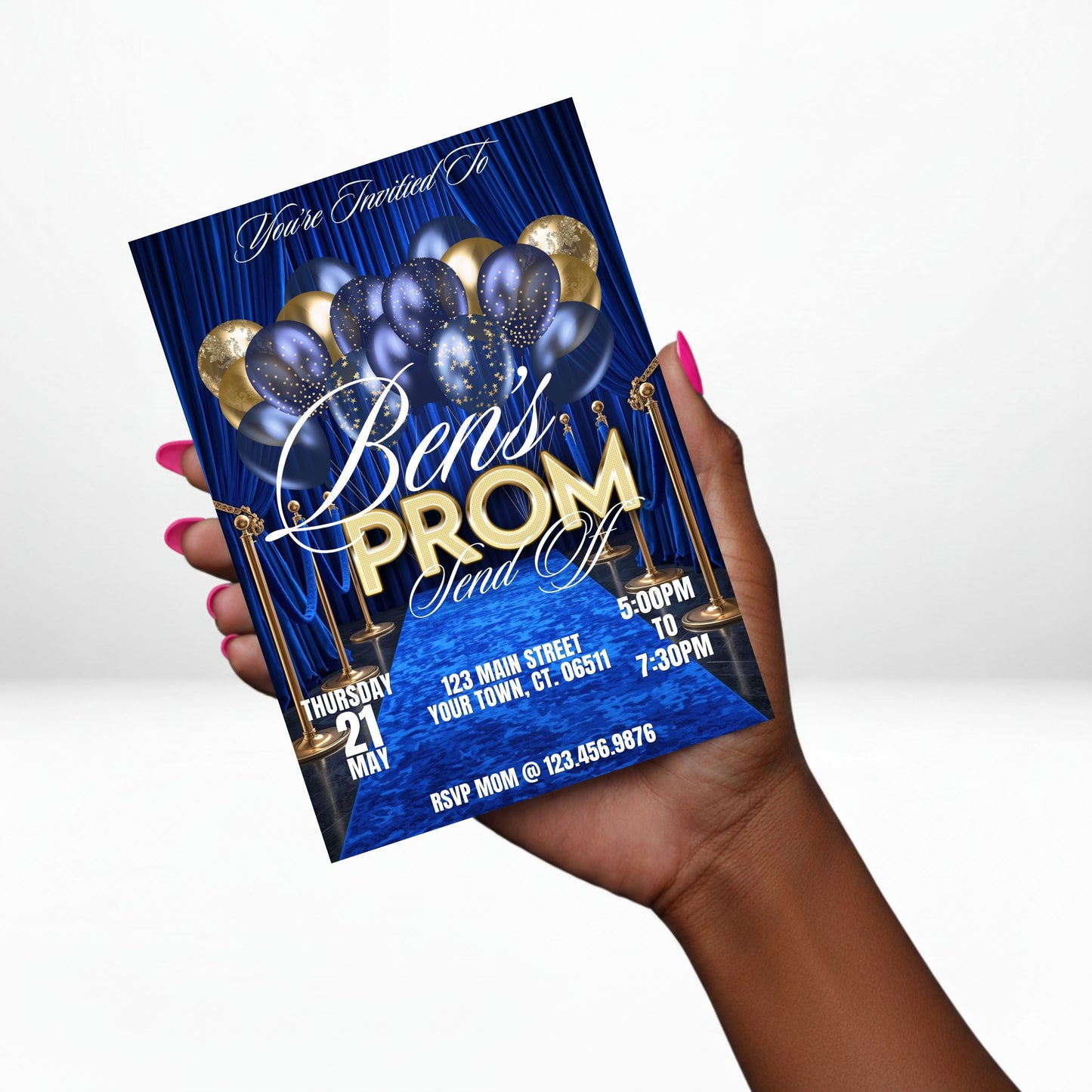 Prom Send Off 5x7 Digital Invitation | Prom Send Off Party Invitation | Edit Text with CANVA | Digital File Only