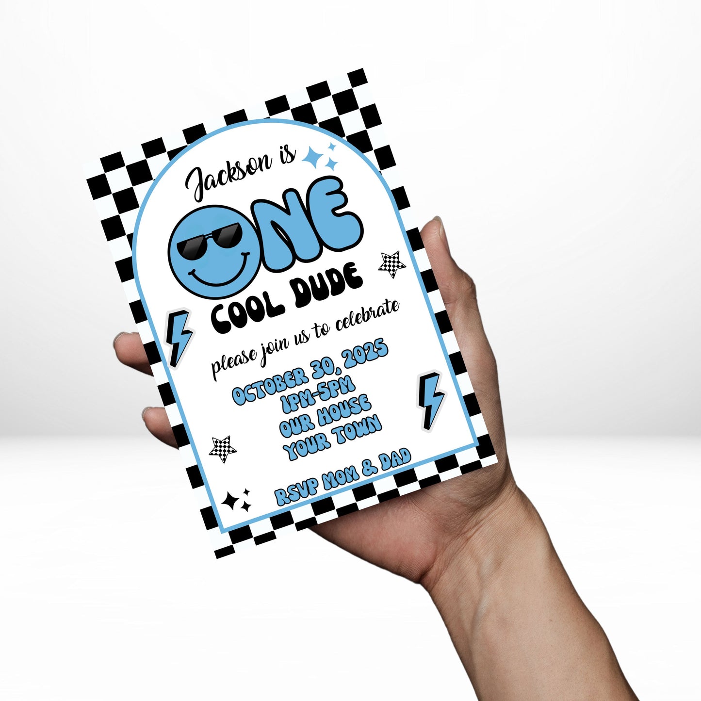 One Cool Dude 5x7 Digital Invitation | Happy Cool Party Invite | Edit Text with Canva | Birthday Party Invitation | Digital File Only
