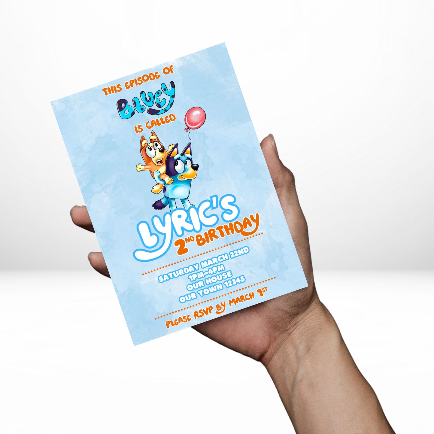 Bluey 5x7 Digital Invitation | Bluey Party Invite | Edit Text with CANVA PRO | Birthday Party Invitation | Digital File Only