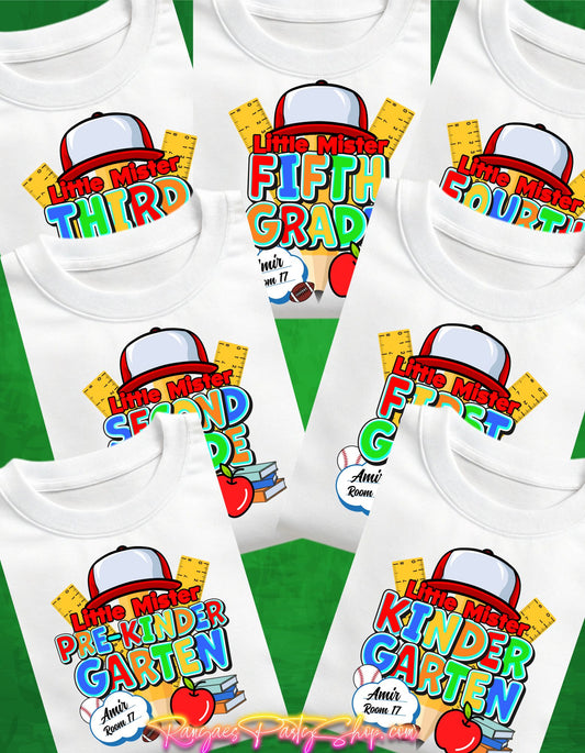 Back to School T-Shirt Template | Little Mister T-Shirt Template Bundle | Editable with CANVA PRO | Digital File Only