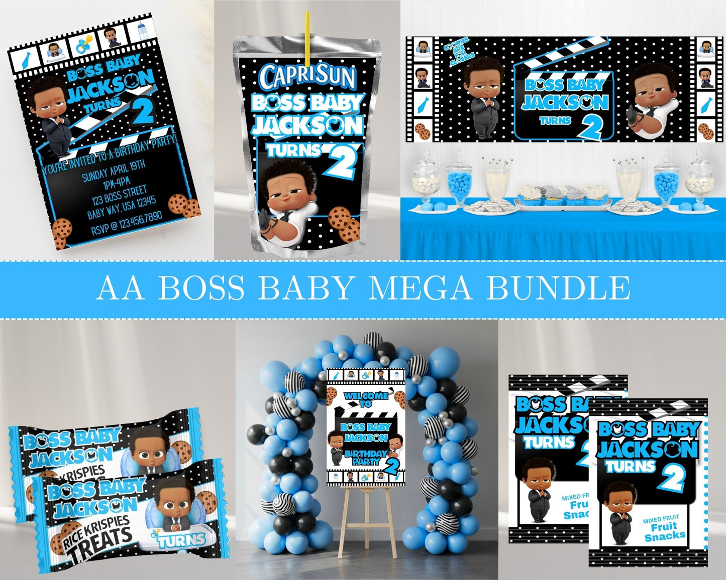 AA Boss Baby MEGA Party Bundle | Baby Boss Party Favor Bundle | AA Boss Baby Favor Bundle | Digital Files