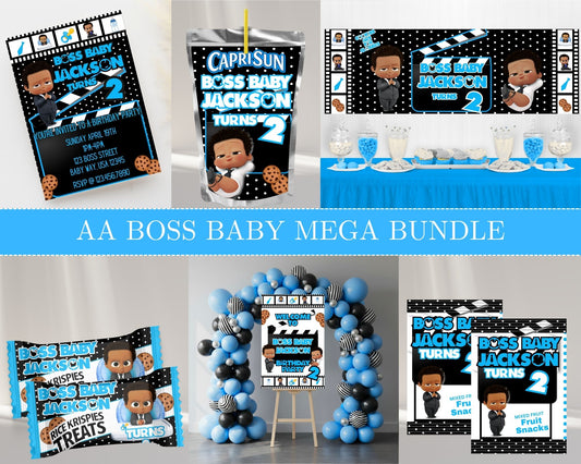 AA Boss Baby MEGA Party Bundle | Baby Boss Party Favor Bundle | AA Boss Baby Favor Bundle | Digital Files