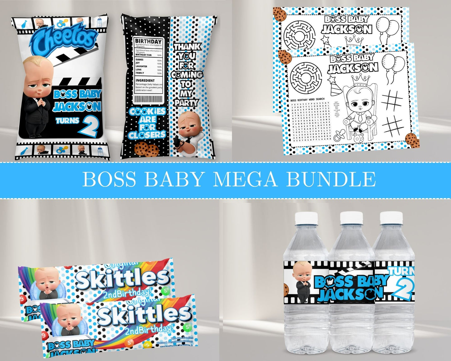 Boss Baby MEGA Party Bundle | Baby Boss Party Favor Bundle | Boss Baby Favor Bundle | Digital Files