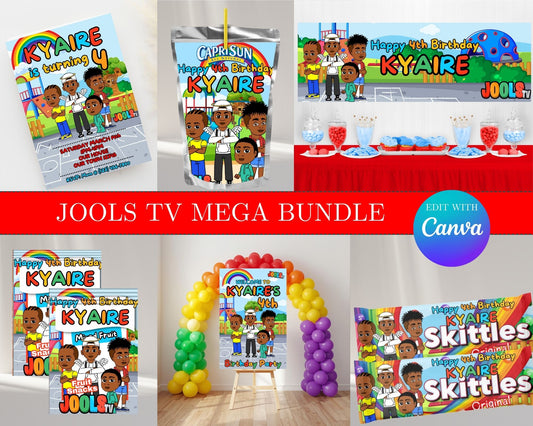 Jools Tv MEGA Party Bundle | Edit Text with Canva | Jools Tv Favor Bundle | Digital Files