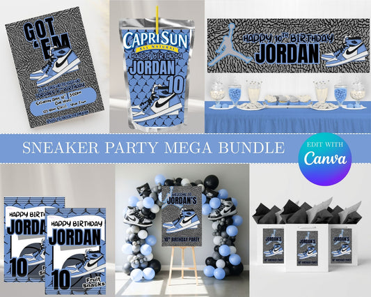 Sneaker Party MEGA Party Bundle | Edit Text with Canva | Sneaker Party Favor Bundle | Digital Files