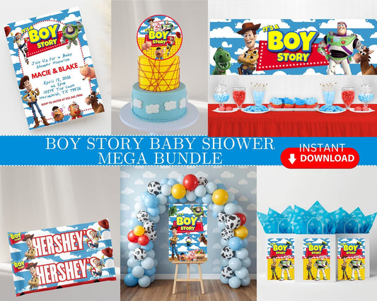 Boy Story Baby Shower MEGA Party Bundle | INSTANT DOWNLOAD | Baby Shower Bundle | Digital Files
