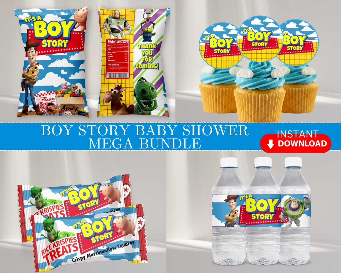 Boy Story Baby Shower MEGA Party Bundle | INSTANT DOWNLOAD | Baby Shower Bundle | Digital Files