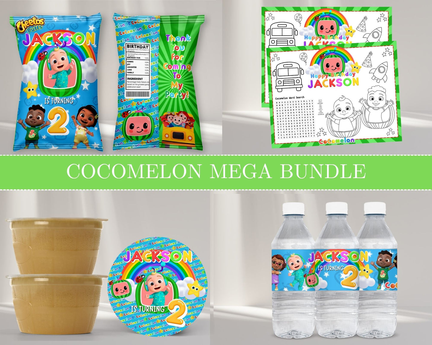 Cocomelon MEGA Party Bundle | Kids Party Favor Bundle | Cocomelon Favor Bundle | Digital Files