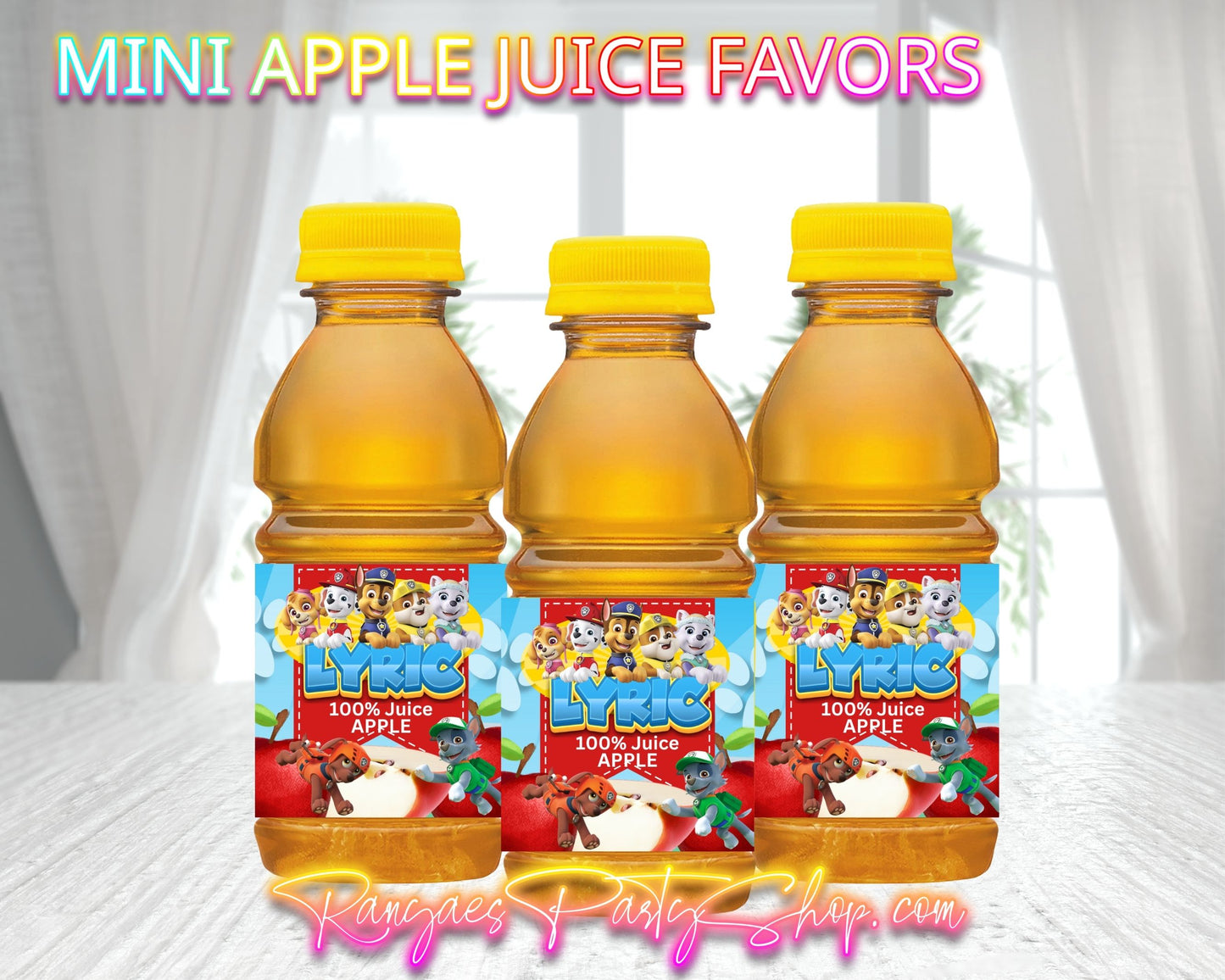 Mini Apple Juice Labels | Custom Mini Apple Juice Labels | Paw Patrol Party | Paw Patrol Mini Apple Juice Favors