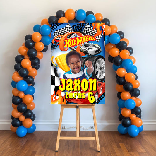 Hot Wheels Party Sign | Digital Party Sign | Editable with Canva Pro | Welcome Party Sign | 20x30 | Digital File Only
